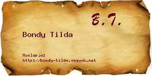 Bondy Tilda névjegykártya